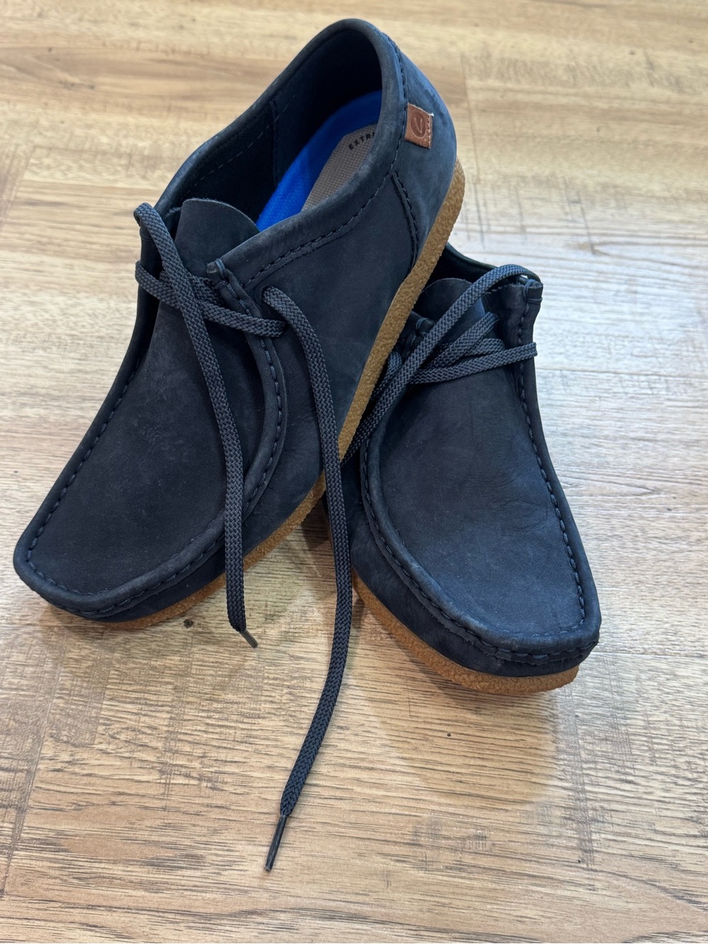 Clarks Men's Black Suede Moccasin Lace-Up Sneakers